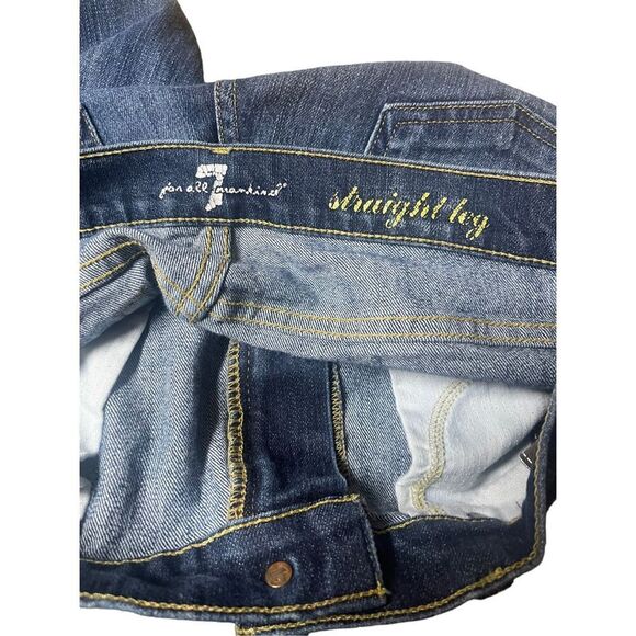 7 For All Mankind Womens Blue Full-Length Straight Leg Jeans Size 29 - Picture 8 of 9